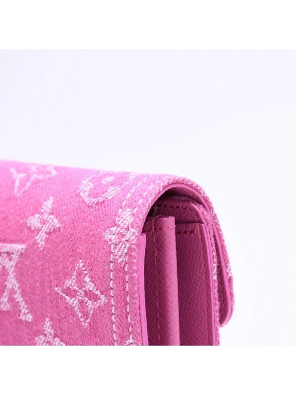Louis Vuitton Monogram Jacquard Portefeuille Sarah Wallet Denim Fuchsia